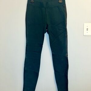 White House Black Market Leggings Green Black Leather Size XS